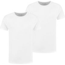 Bambou - T Shirt Homme - Col rond - 2 pièces - Blanc - M - Bambou - Sous-Chemise Homme - Extra Longue - T-shirt Anti-Sueur Homme