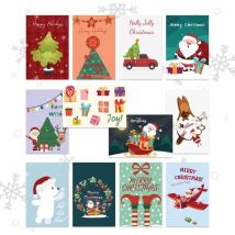 Giftmas Cartes de Noël - Cartes de vœux - 36 pièces - Avec enveloppes et autocollants - 10x15cm