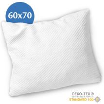 Oreiller orthopédiques en bambou Ella ® pour douleurs aux cervicales - 60 x 70cm - Mousse à mémoire de forme / Rembourrage en mousse à mémoire de forme - Ergonomique et orthopédique - Taie d'oreiller incluse