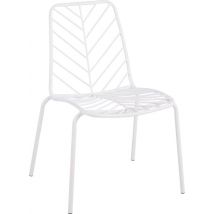 Chaise de jardin - Mica Decorations - L56 x L56 x H81 cm - Métal, Blanc