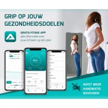 FITAGE LED Weegschaal Personenweegschaal Digitaal - Slimme Weegschaal met 17x Lichaamsanalyse - Weegschalen - FITAGE App