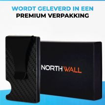 Northwall Card Holder - Porte-cartes de crédit en carbone avec pince à billets - Pince à billets - RFID Anti-Skim - Jusqu'à 12 cartes