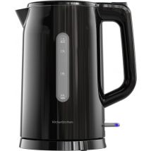 KitchenBrothers Bouilloire - Électrique - 1,7 litre - Avec filtre à calcaire - Double paroi - Cool-touch - Noir