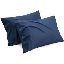 Kalm Kussensloop 60x70cm - 100% Hoogwaardige Katoen - Comfortabel en Vochtregulerend - Blauw/Wit