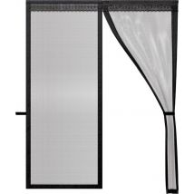 O'DADDY Rideau de porte Deluxe FIBER - Rideau à lames magnétiques - Pour les nouvelles constructions et les portes standard - Installation facile - Noir Hor - 184x230 cm