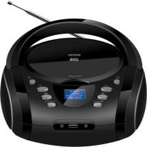 Denver Radio lecteur CD - Boombox portable - Bluetooth - Radio DAB - Radio DAB+/FM - AUX/USB/SD - Ecran LCD - TDB10 - Noir