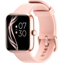 Montre Connectée - Lunis - Écran Tactile - Compatible avec Apple & Android, pour Femme et Homme - Or Rose / Rose