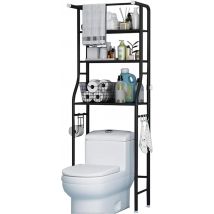 Support de rangement pour toilettes LBB à 3 niveaux - Noir