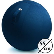 Backerz® Sitting Ball Office and Home 55 CM - Luxury Yoga Ball - Sitting Ball with Sleeve - Ergonomic Office Chair Ball - Linen Dark Blue