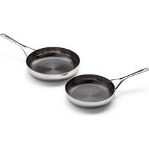 Crowd Cookware - Blackbeard pan set - Ø24 + 28 cm - acier inoxydable - Résistant aux rayures et antiadhésif - Convient à toutes les sources de chaleur, y compris le four - Lavable au lave-vaisselle