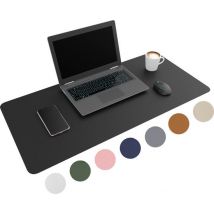 WURK Tapis de bureau professionnel en cuir synthétique - Organisateur de bureau - Tapis de bureau - Accessoires de bureau - Tapis de souris XXL- Inclut un clip de câble - 90x45 - Noir