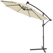 Kingsleeve Parasol flottant - Base de parasol éclairage LED 330cm - Crème