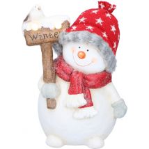 Cadeaux de Noël Figurine Couple de Bonhommes de Neige - Figurine 36CM - Décorations de Noël pour l'intérieur et l'extérieur