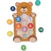 Marionnette - Ours en bois avec chiffres - 10 blocs - 1 set