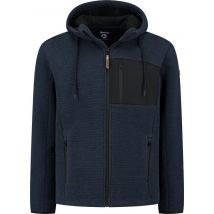 Travelin' Lasse - Veste outdoor pour homme - Poches zippées - Cardigan à capuche - bleu marine - taille L