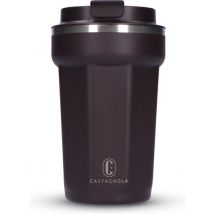 Castagnola Thermos Cup - Coffee Mug To Go - Travel Mug for Coffee and Tea - Tea Mug - 380 ML - Stainless Steel - Brown - Octagon