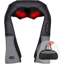 Lifeproducts Coussin de massage shiatsu avec sac de rangement - Appareil de massage pour le cou et le dos avec fonction de chaleur