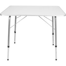 Table de camping Garten - réglable - pliable - 80x60x69cm - blanche