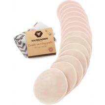 Vulpes Goods® BabyCare - Coussinets d'allaitement lavables - Bio - 14 coussinets - Coupe B à D - Lavables - Naturels - Respectueux de l'environnement - Sac de lavage et pochette de rangement inclus