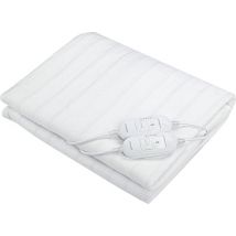 Couverture électrique Bloomfold - 160 x 140 cm - Lavable en machine - 2 personnes - 3 niveaux - Couverture chauffante - Blanc/polyester
