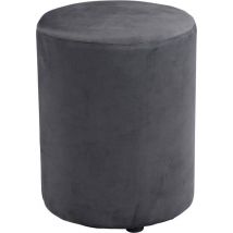 Arti Casa Tabouret rond en velours - Tabouret rond en velours 28x36 cm - Fauteuil ou tabouret compact - Tabouret pour le salon et la chambre à coucher - Gris