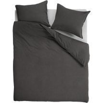 vtwonen Natural Stone housse de couette - Lits-Jumeaux XL - 260x200/220 - Anthracite