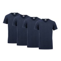Milanoro 4 pack t-shirt extra long - col en v 100% coton - marine M
