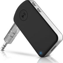 Strex Bluetooth Receiver - BT 5.0 - 3.5MM AUX - Récepteur Bluetooth - Appel mains libres - Récepteur audio Bluetooth - Bluetooth Car via AUX