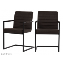 2x Dutchbone Dining Chair - Dark Brown - 57x58x70cm