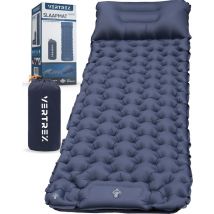 Vertrex Inflate-X1 Matelas de couchage avec pompe intégrée - Lit gonflable - 1 personne - Bleu marine