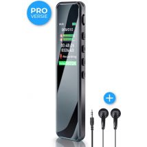Nuvance - Enregistreur vocal numérique - Dictaphone numérique - Enregistreur audio - avec réduction de bruit - bouchons d'oreille inclus - 32GB de stockage - Noir