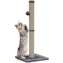Griffoir avec boule de jeu - Avalo - 36x36x74 - Griffoir pour chat - Gris foncé