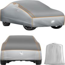 tectake® Car cover - Bâche voiture - Protection contre la grêle - Couverture imperméable - Respirante - Garage auto élastique - Accessoires auto avec sac de rangement - Compatible avec de nombreux modèles - Dimensions (LxLxH) 483x 178x 120 cm - Large