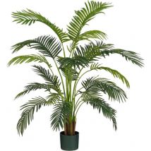 Mica Decorations Plante Artificielle Palmier Areca en Pot - H134 x Ø50 cm - Vert