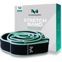 Massagerr® Stretch Band - Bande élastique d'étirement - Bande de résistance - Yoga - Résistance - Elastique de fitness - Flexibilité et mobilité - Entraînement de la longueur des muscles