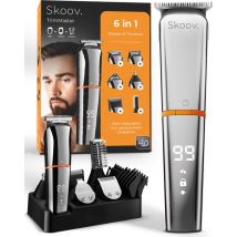 Skoov TrimMaster 6 in 1 Body & Beard Trimmer - Shaver - Skull Shaver - Body Groomer - Shavers Men - Pubic - Nose - Clippers