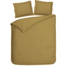 Heckettlane Housse de couette Diamante - Linge de lit - 200x220 - Gold - Housse de couette 100% Coton Satin