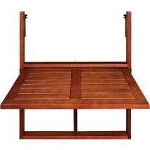 Table de balcon Casaria - Suspension en bois d'acacia certifié FSC® - Marron