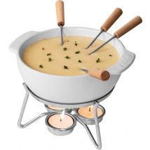 Boska Set à fondue au fromage Party - Résistant au micro-ondes - Céramique - Blanc - 750 ml