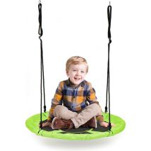 Balançoire à litière Jouet d'extérieur 100 cm vert - Balançoire pendulaire - Balançoire nid - Balançoire ronde - Nid de brebis - Charge 100 kg - Pour enfants et adultes