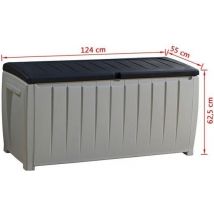 Keter Novel Boîte de rangement - 340L - 124x55x62.5cm - Gris