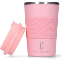 Castagnola Thermos Cup - Coffee Mug To Go - Travel Mug for Coffee and Tea - Tea Mug - 380 ML - stainless steel - Pink