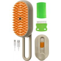 Vulpes Goods® Pets - Brosse à chat PRO - Brosse à vapeur douce et autonettoyante pour chats et chiens - Peigne à chat - Élimination des poils - Vaporisateur pour chats à poils courts et à poils longs - 2 peignes supplémentaires inclus