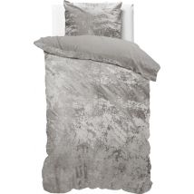 Housse de couette Dreamhouse Metallic - 140x200/220 + 1 taie d'oreiller 60x70 - Silver - Lits-Jumeaux