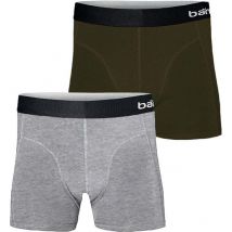 Apollo Boxershorts Basic Homme Viscose Gris/Brun 2 Pièces Taille L