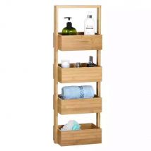 Asda - Support mural pour salle de bain - Bambou - 88x16x28 cm