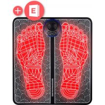 Nuvance - Appareil de massage des pieds avec contrôle - Tapis de massage EMS - Stimule la circulation - Appareils de massage - Sans fil - 152 étapes - Noir