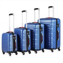 Monzana Set de valises - 4 pièces S M L XL avec roues Serrure à chiffres - Bleu