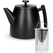 Théière Castagnola avec filtre - Théière à double paroi - Thermos en acier inoxydable - Pichet isotherme 1 L - acier inoxydable - Noir