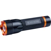BLACK+DECKER Lampe de poche LED 60 Lumen - 1W - Pile AA (Excl.) - Portée 65M - 3 modes d'éclairage : Haut, Bas, Pulsé - Noir/Orange